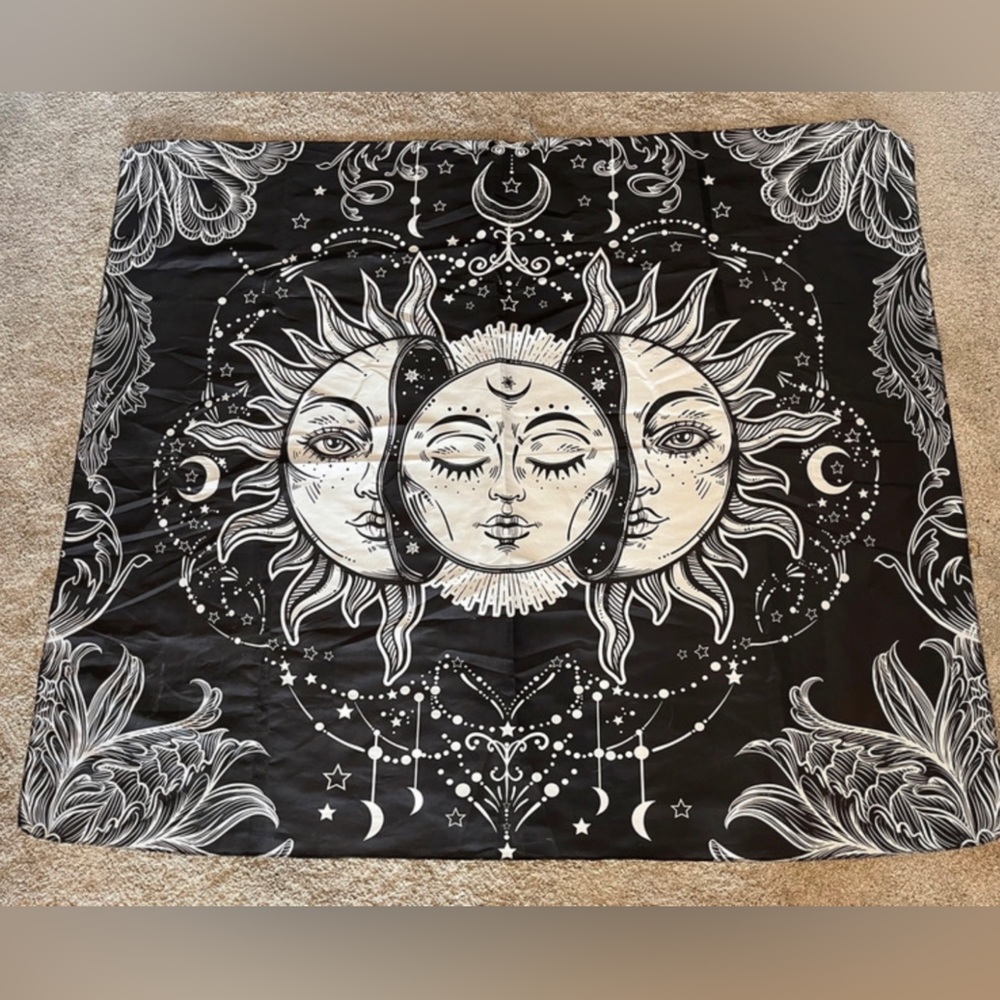 sun and moon hippie tapestry